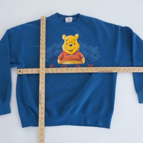 Vintage The Disney Store Blue Winnie The Pooh Cotton Blend Crewneck Sweater S - Picture 4 of 13